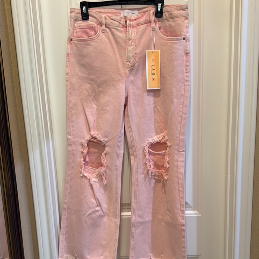 Riven Women's Pink Distressed Jeans